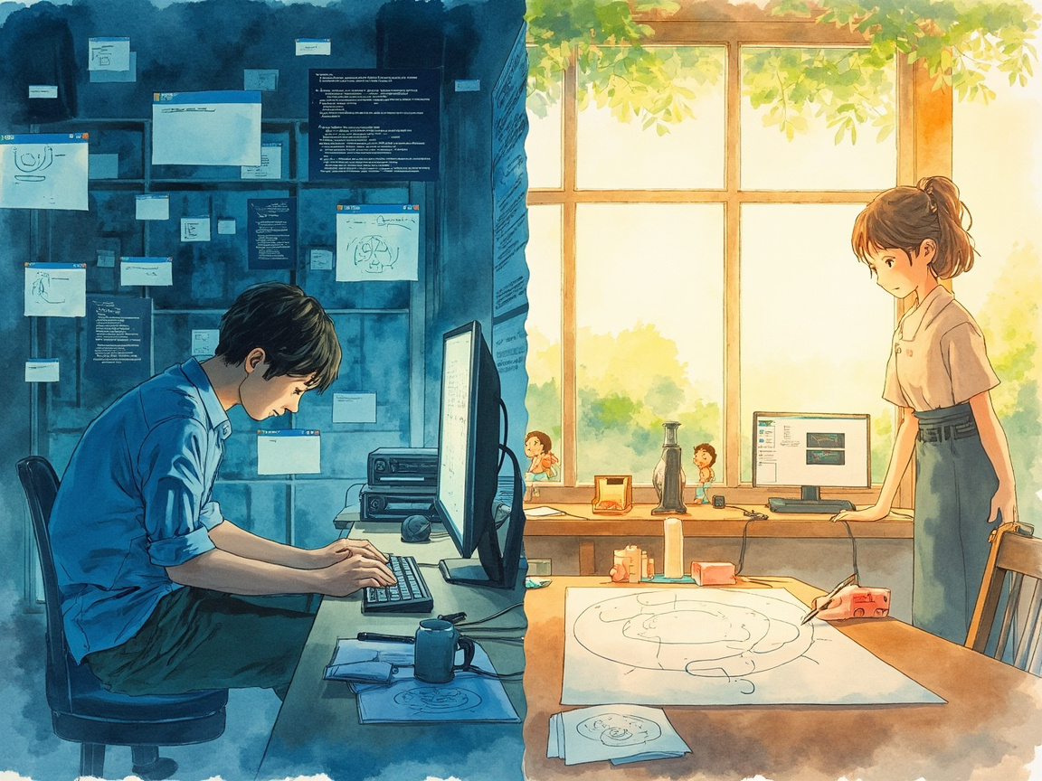 从手敲键盘喂 prompt，到站到画板前设计系统——同一人的两种姿态对比