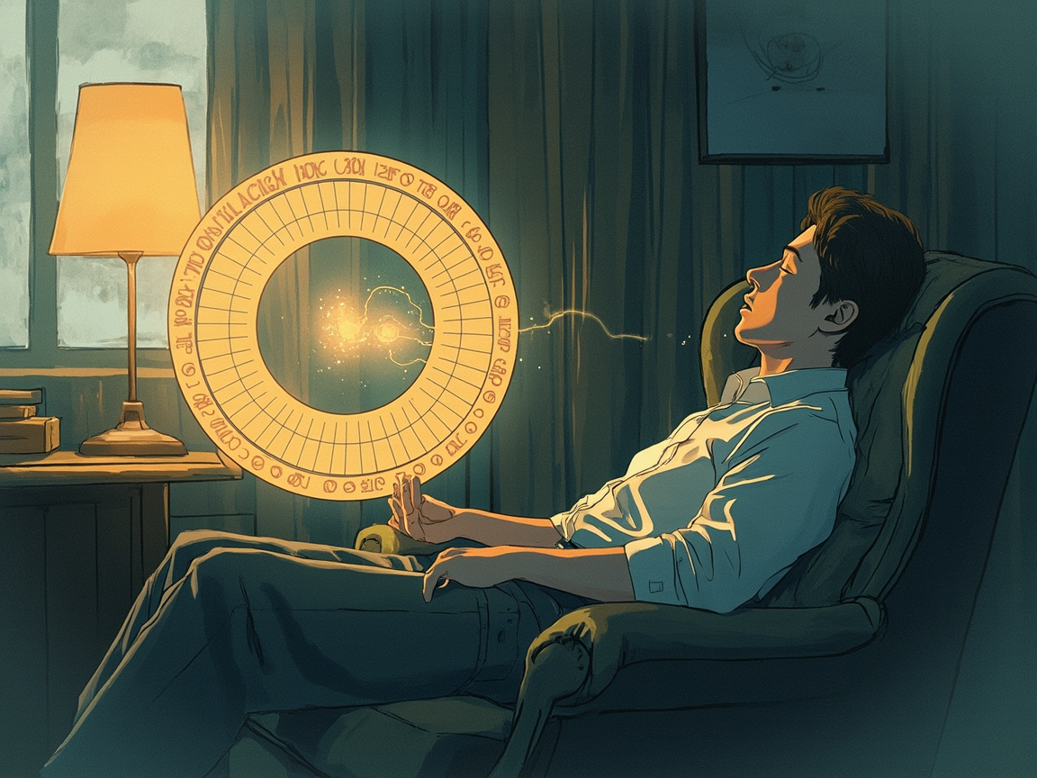人靠在椅背上眼皮渐沉，前方循环仍在盖章决策——判断正在被悄悄外包出去