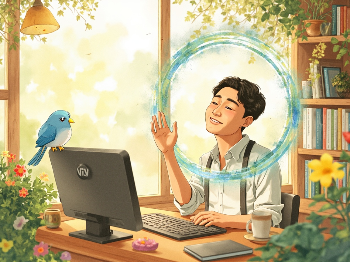 支付对接场景，一位微笑的印度小哥程序员通过电脑远程帮助，旁边有Dodo Payment的可爱logo鸟形象